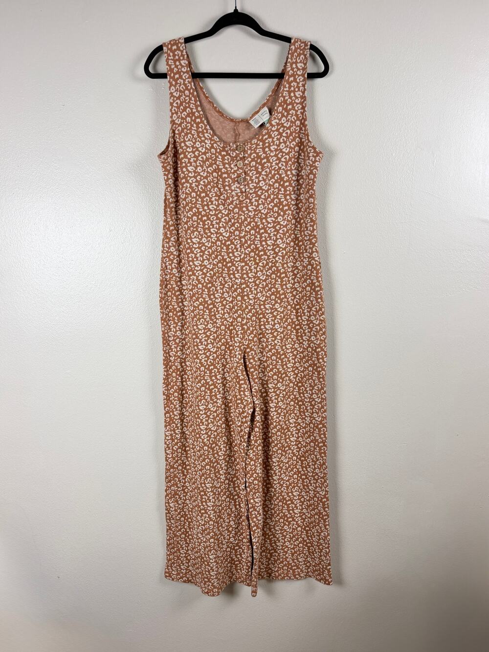 Sleeveless Rust Animal Print Jumpsuit